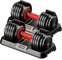 Fit Sir 10-in-1 Adjustable Dumbbell Set 55LB – Best Quick-Dial System for Fast Workouts